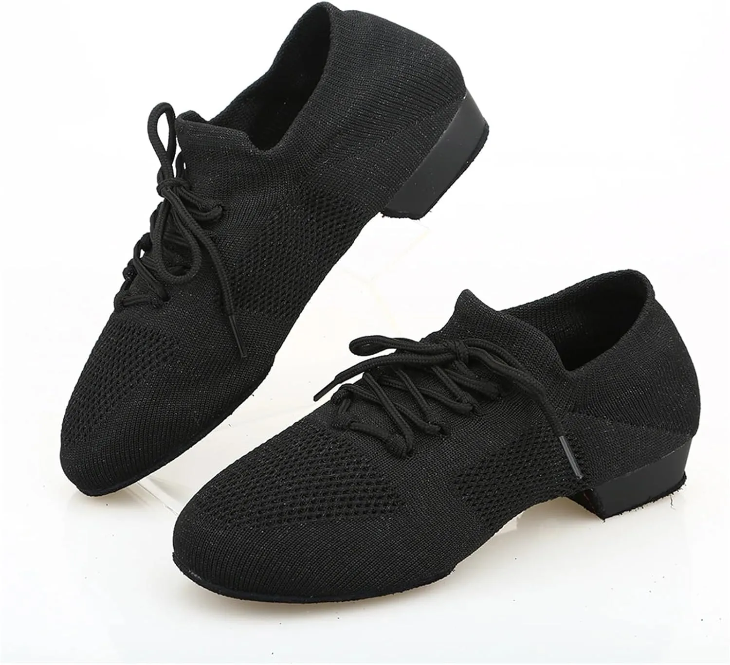 Latin Dance Shoes for Women Dance Shoes for Women Jazz Salsa Ballroom Dancing Shoes Mesh Casual Flat Sprots Shoe Yoga Sneakers(Black,39)