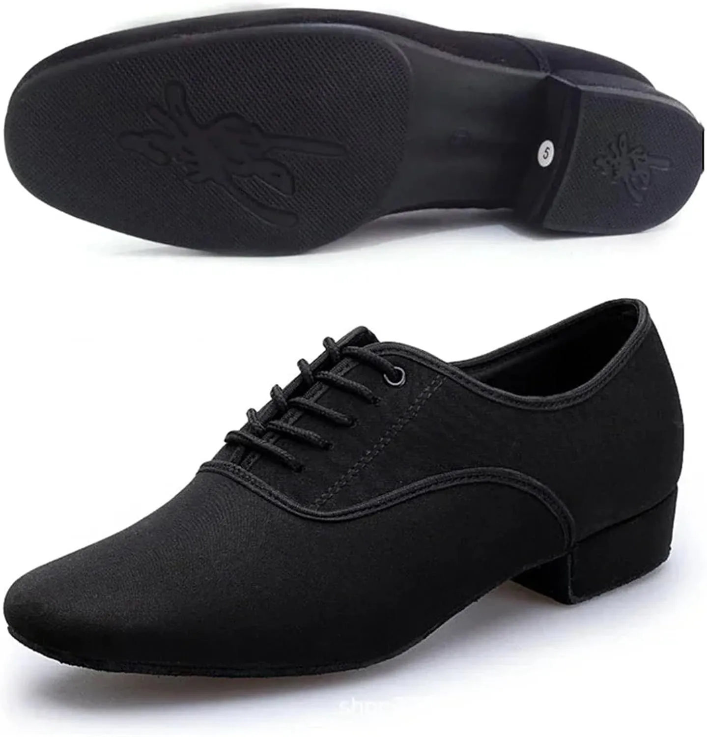 Latin Dance Shoes for Women Men's Jazz Sneaker for Men Professional Black Oxford Upper Latin Salsa Shoe Plus Size Low Heel Tango Ballroom Dance Shoes