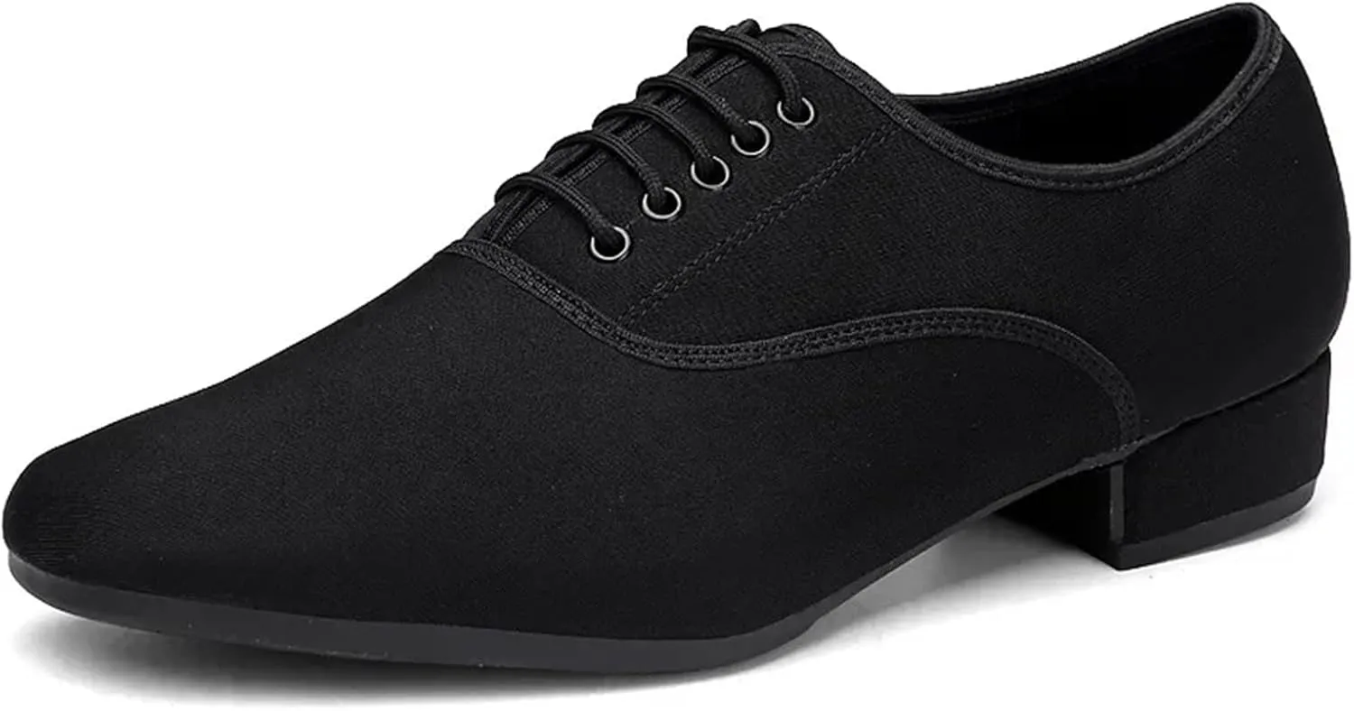 Latin Dance Shoes for Women Men's Jazz Sneaker for Men Professional Black Oxford Upper Latin Salsa Shoe Plus Size Low Heel Tango Ballroom Dance Shoes