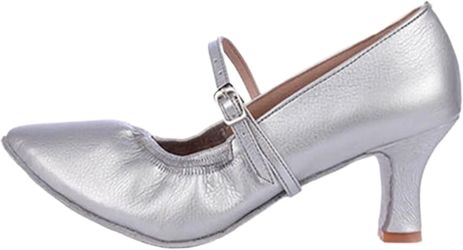 Latin Dance Shoes for Women Shoes Women Latin Salsa Dance Shoes Girls Heels 5cm 7cm Modern Ballroom Shoes Ladies(Silver 7cm Heel,38)