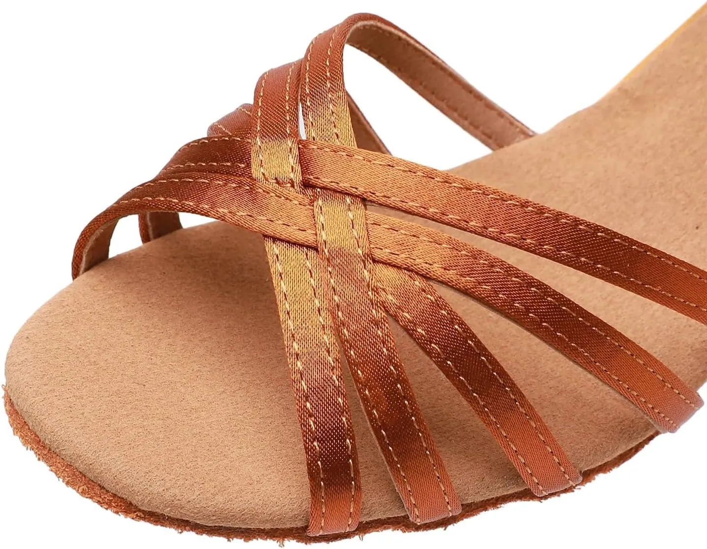 Latin Dance Shoes for Women Woman Latin Dance Shoes Ladies Girls Ballroom Professional Dancing Shoes Sneaker 5/7cm Soft Sole(Brown 7cm,40)