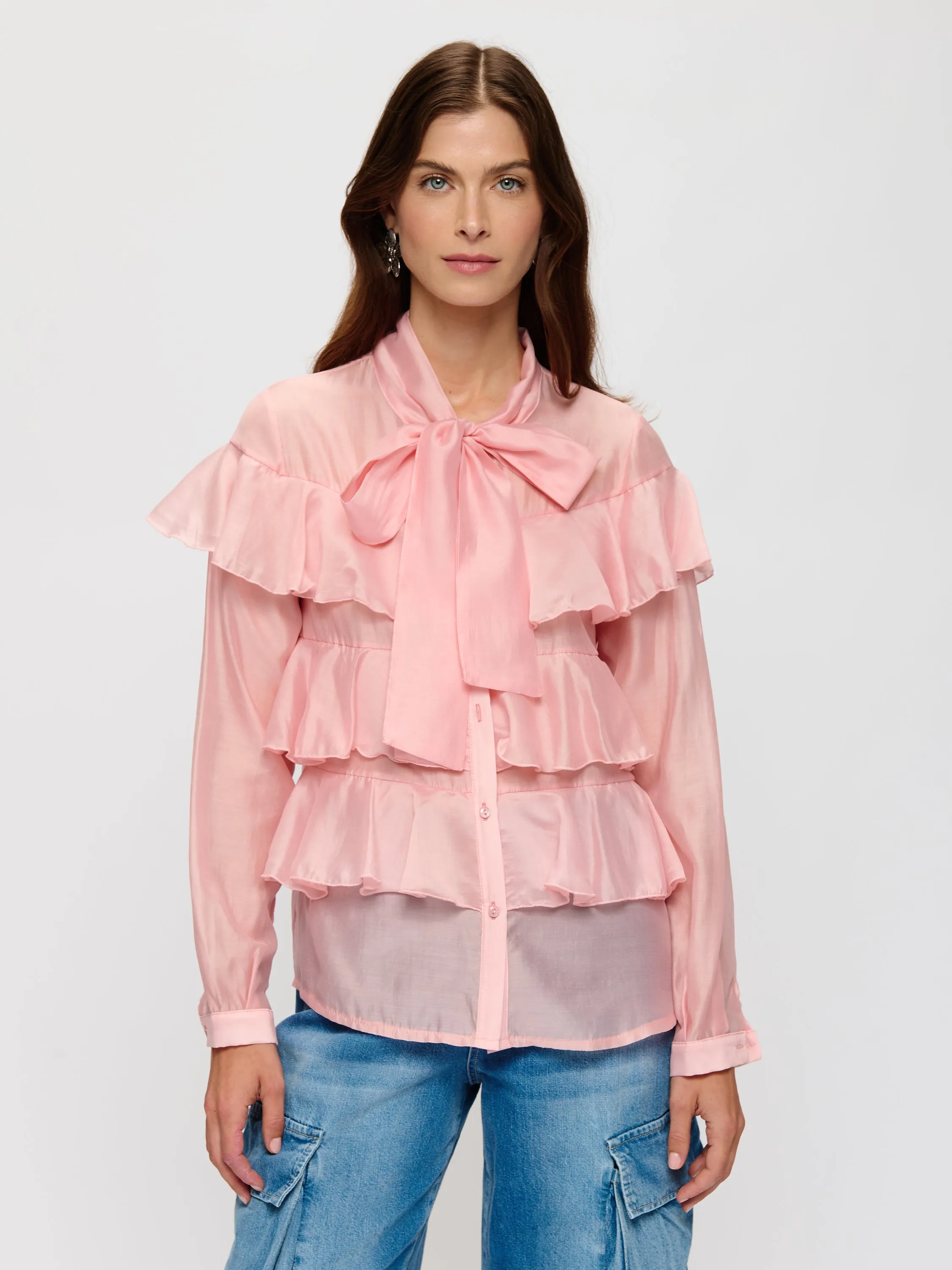 Layered Ruffle Trim Blouse