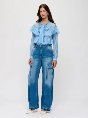 Layered Ruffle Trim Blouse