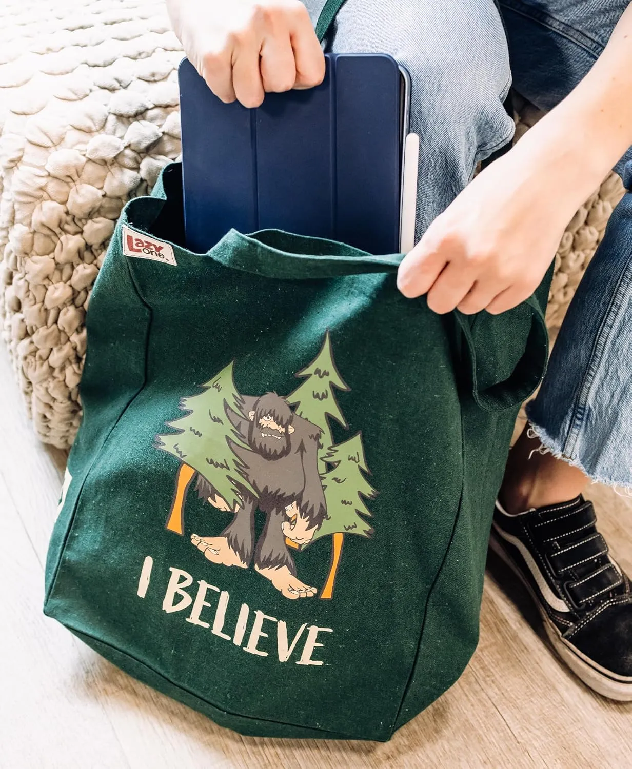 Lazy One Canvas Tote Bag, Novelty Tote Bag for Women and Men, Reusable Shopping Bags, Perfect for Shopping, Travel and Work