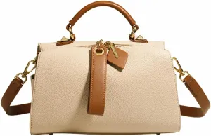Leather Shoulder Bags Purses and Handbags for Women Top Handle Tote Satchel Ladies Hobo Crossbody Bags with Convertible Strap (Beige)