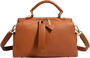 Leather Shoulder Bags Purses and Handbags for Women Top Handle Tote Satchel Ladies Hobo Crossbody Bags with Convertible Strap (Brown)