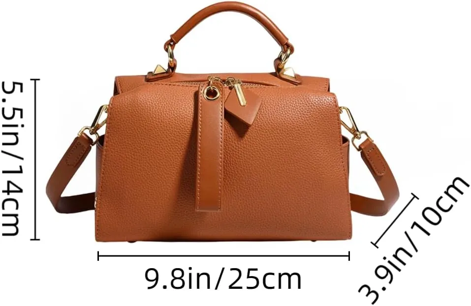 Leather Shoulder Bags Purses and Handbags for Women Top Handle Tote Satchel Ladies Hobo Crossbody Bags with Convertible Strap (Brown)