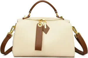 Leather Shoulder Bags Purses and Handbags for Women Top Handle Tote Satchel Ladies Hobo Crossbody Bags with Convertible Strap (White)