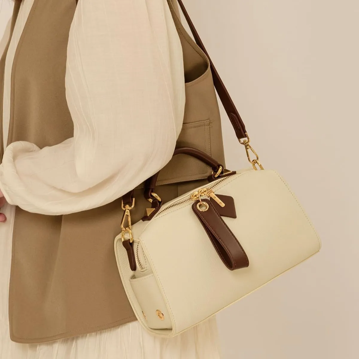 Leather Shoulder Bags Purses and Handbags for Women Top Handle Tote Satchel Ladies Hobo Crossbody Bags with Convertible Strap (White)