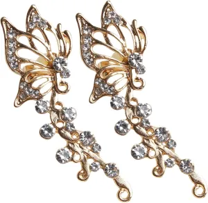 LIFKOME 2pcs Women's Earrings Clip on Butterfly Earring Climber Jewelry for Women Minimalist Style for Everyday