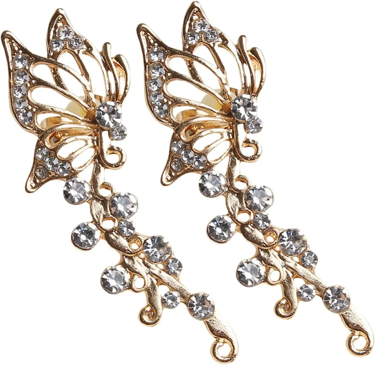 LIFKOME 2pcs Women's Earrings Clip on Butterfly Earring Climber Jewelry for Women Minimalist Style for Everyday