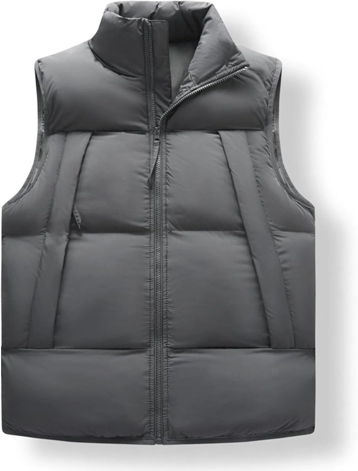 Lightweight Puffer Vest Men Sleeveless Winter Coat Stand Collar Vest Zip Up Down Vest Big and Tall Puffer Vest