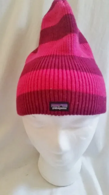 Lot PATAGONIA Hat Cap Ski Snowboard Winter RASPBERRY PINK Stripe Scarf OS