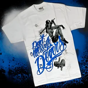 *<SC>* (WHITE) ~DON’T MESS WITH DA DODGERS~ HEAVY COTTON JUMBO PRINT TEES