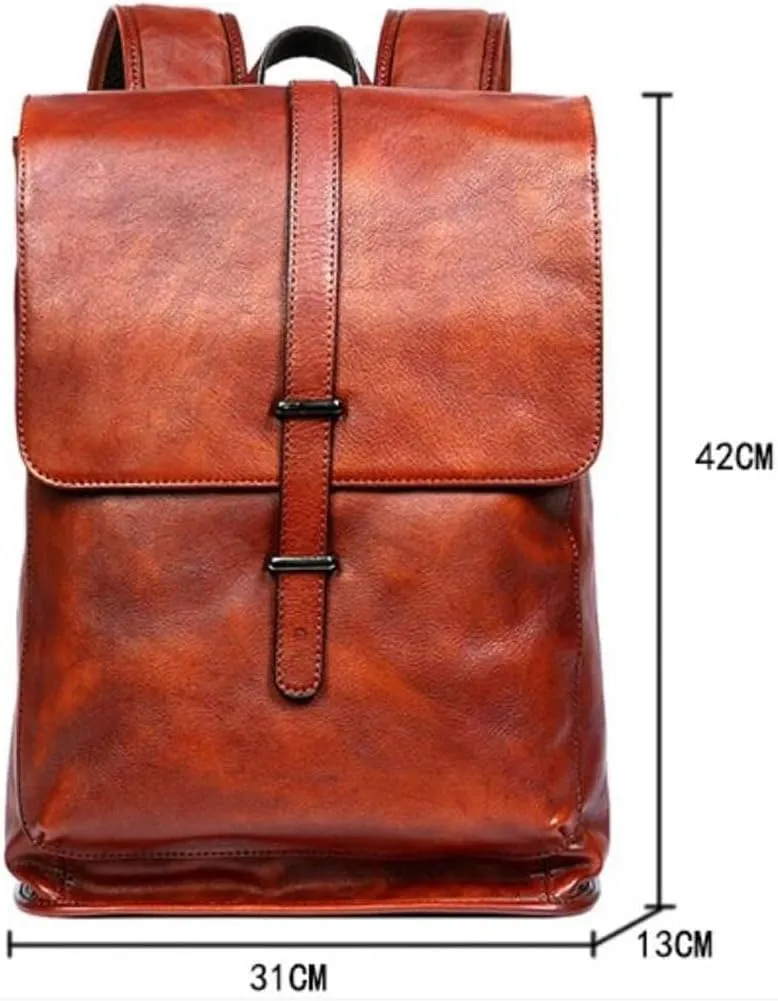 Luggage Bags Backpacks Genuine Leather Laptop Bags Casual Daypack Mens Briefcases Computers Bags Bookbags 16.5Inch