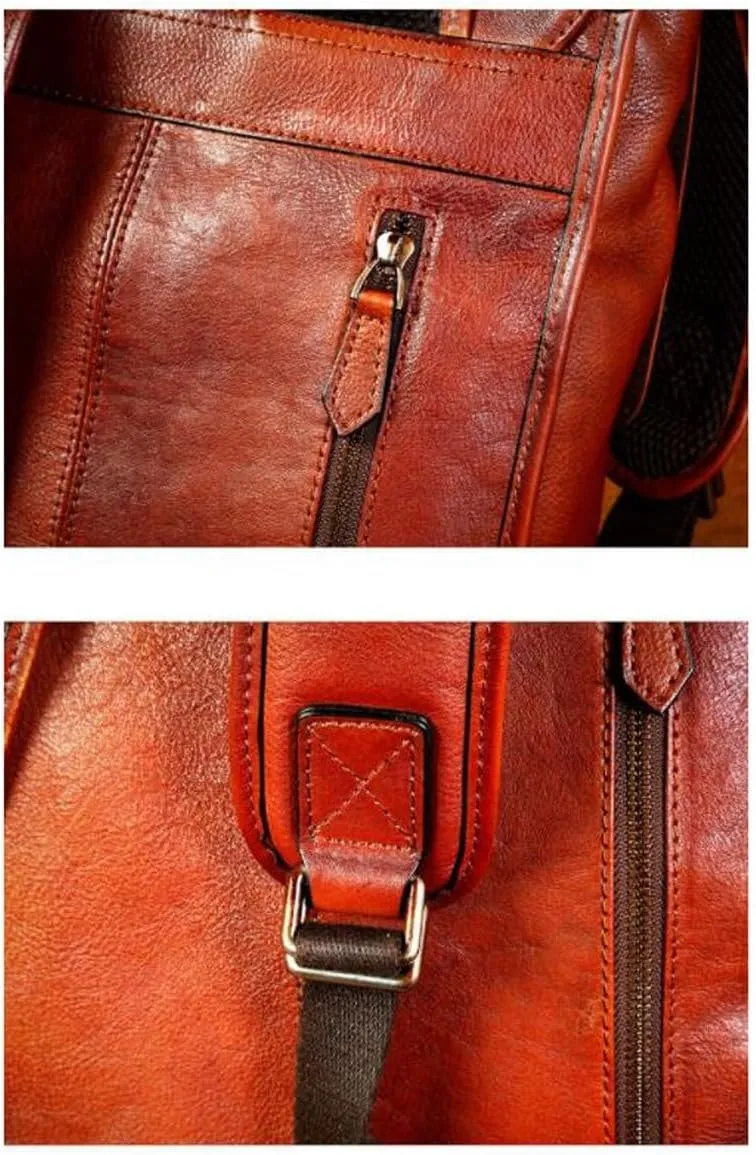 Luggage Bags Backpacks Genuine Leather Laptop Bags Casual Daypack Mens Briefcases Computers Bags Bookbags 16.5Inch