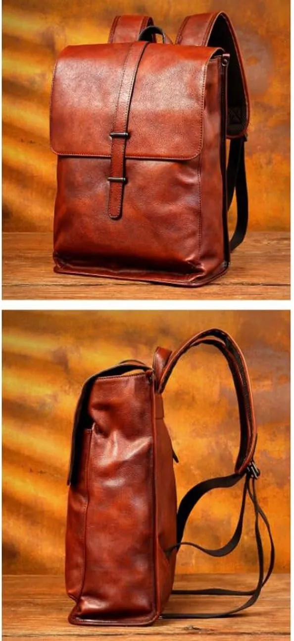 Luggage Bags Backpacks Genuine Leather Laptop Bags Casual Daypack Mens Briefcases Computers Bags Bookbags 16.5Inch