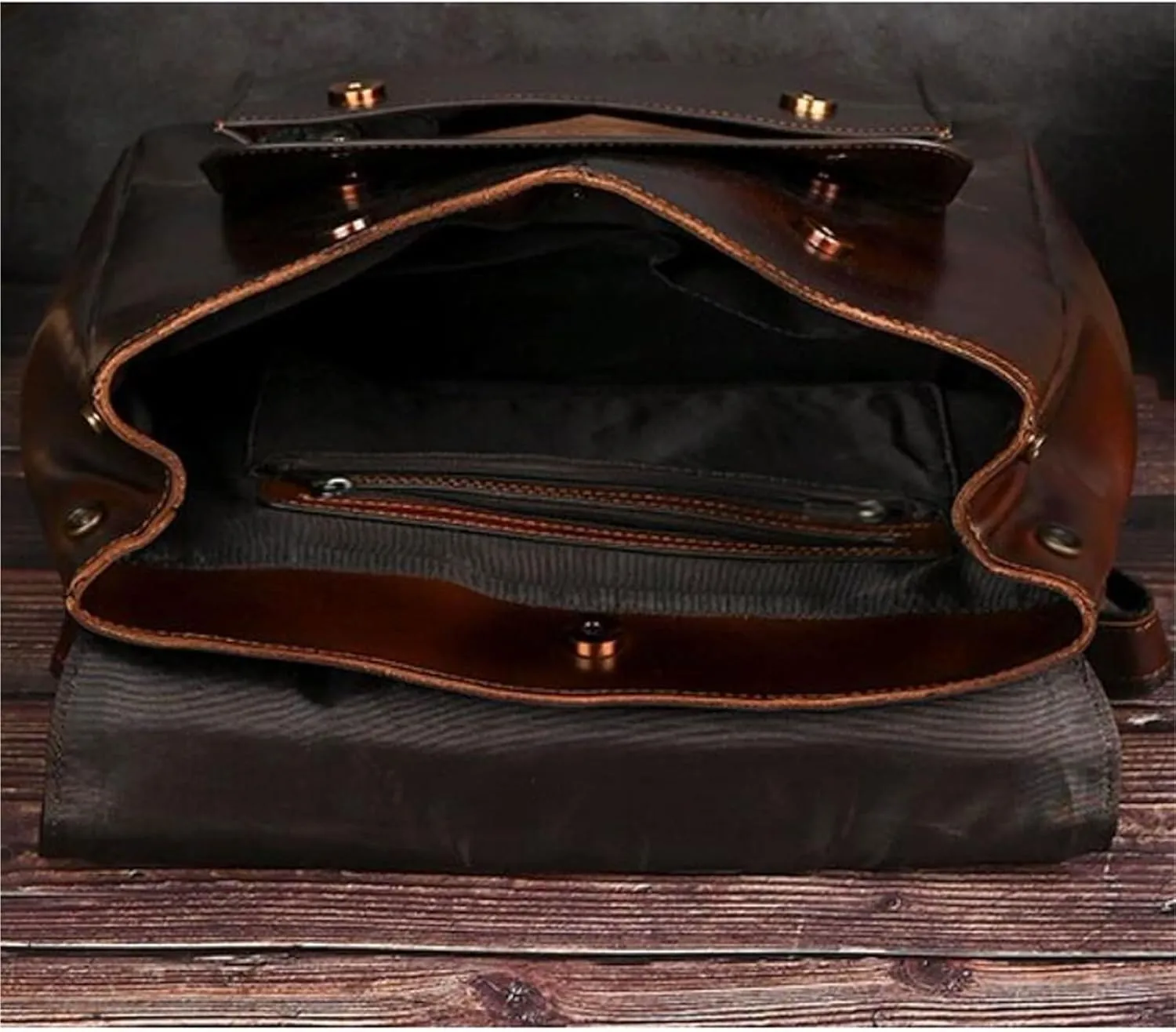 Luggage Travel Bags Backpacks Genuine Leather Laptop Bags Mens Casual Daypack Briefcases 13.7Inch