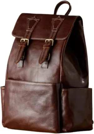 Luggage Travel Bags Mens Backpacks Genuine Leather Laptop Bags Computers Bags Casual Daypack Briefcases 15.7Inch