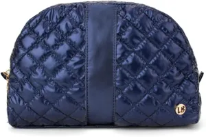 Makeup Bag  Quilted Travel Essential for Skincare, Toiletries, and Cosmetics | Small, Stylish Perfect for Travel & On-the-Go Glam (SHIMMERING SAPPHIRE)