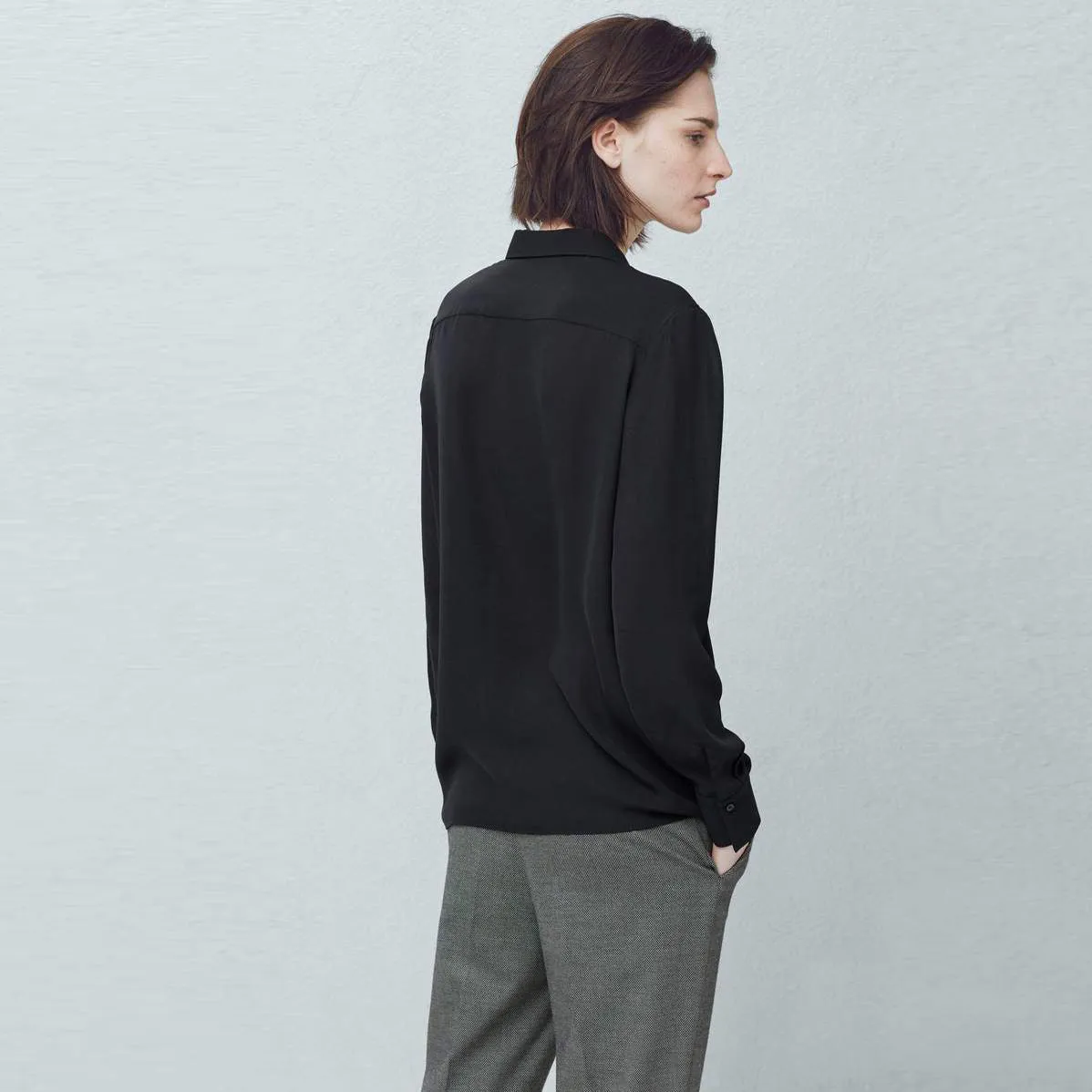 MANGO- WOMEN' "BLACK" Flowy  Shirts MG898