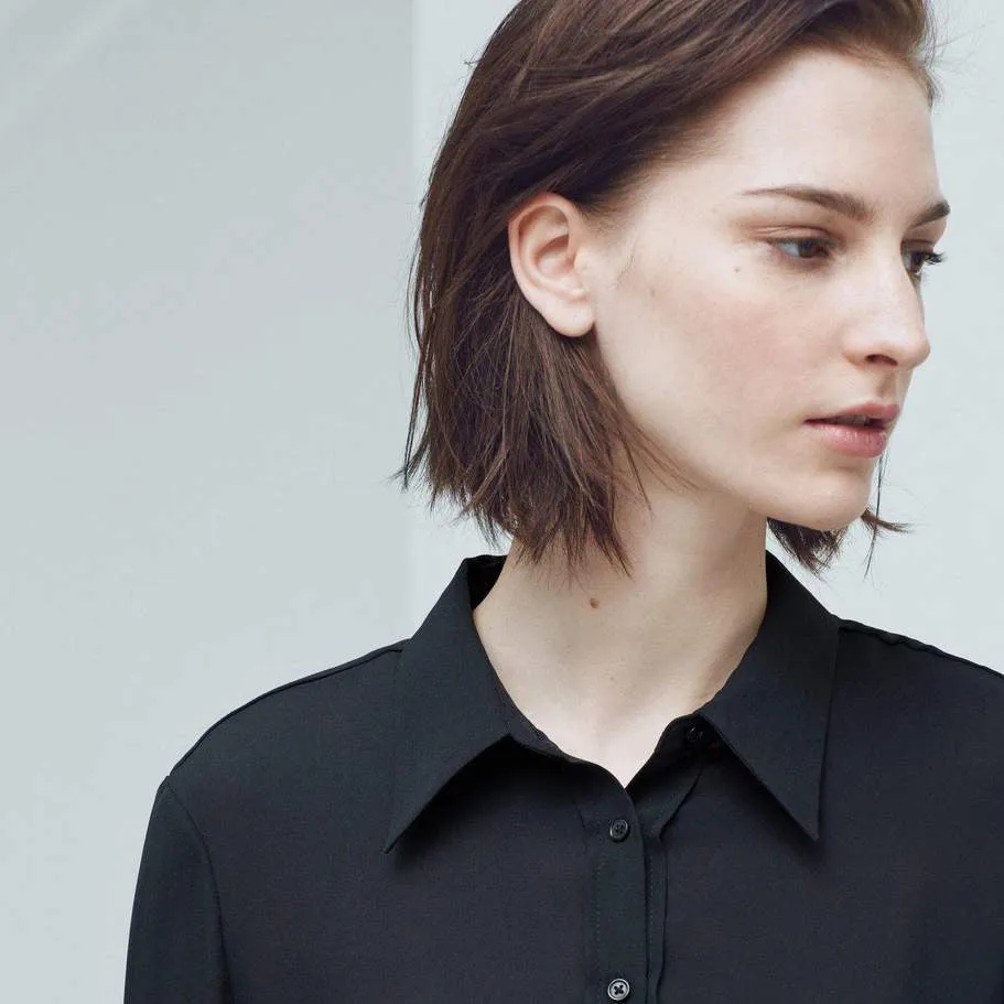 MANGO- WOMEN' "BLACK" Flowy  Shirts MG898