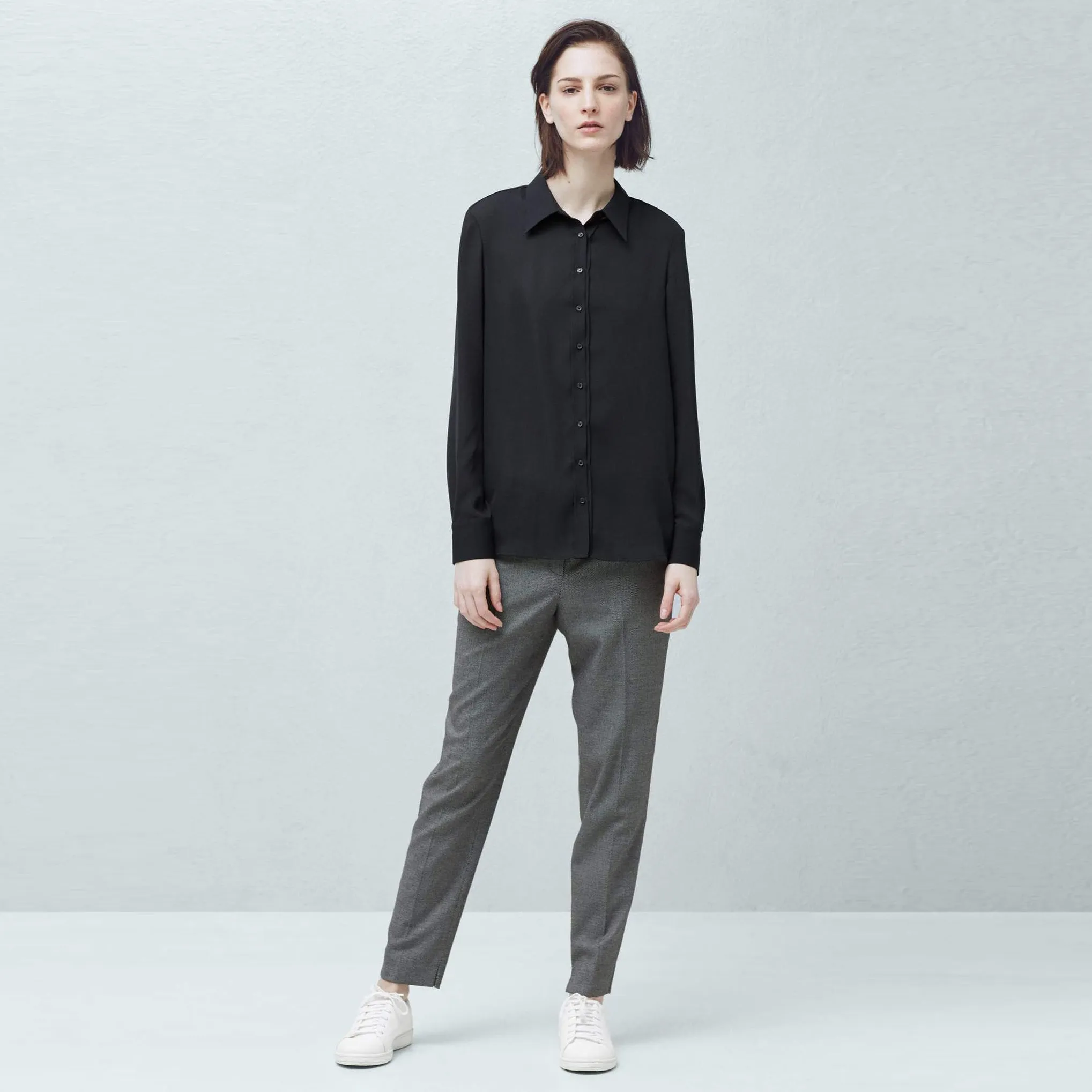 MANGO- WOMEN' "BLACK" Flowy  Shirts MG898