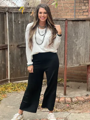 Marcella White Long Sleeve Basic Tee