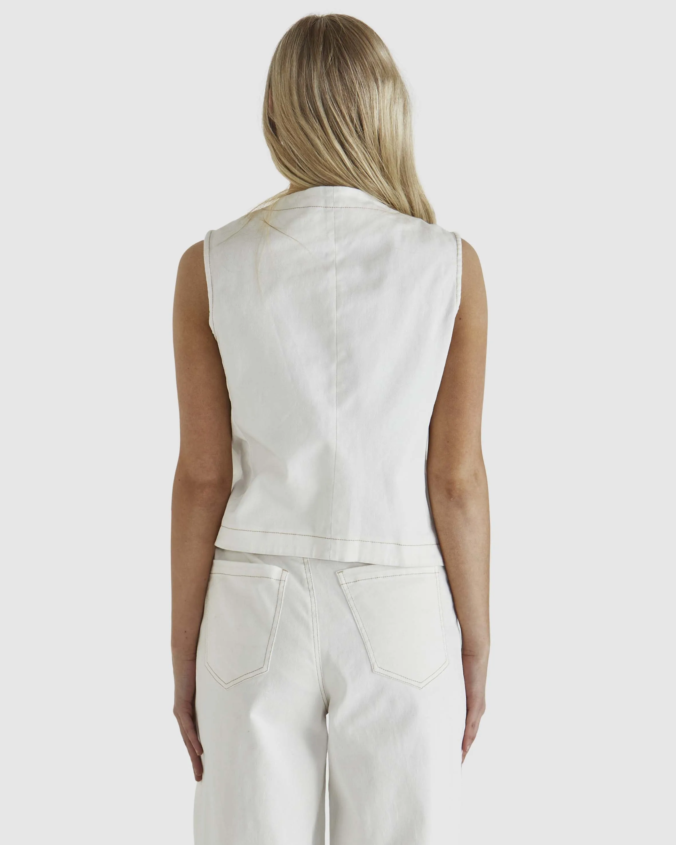 Marza Denim Vest Bone Wash