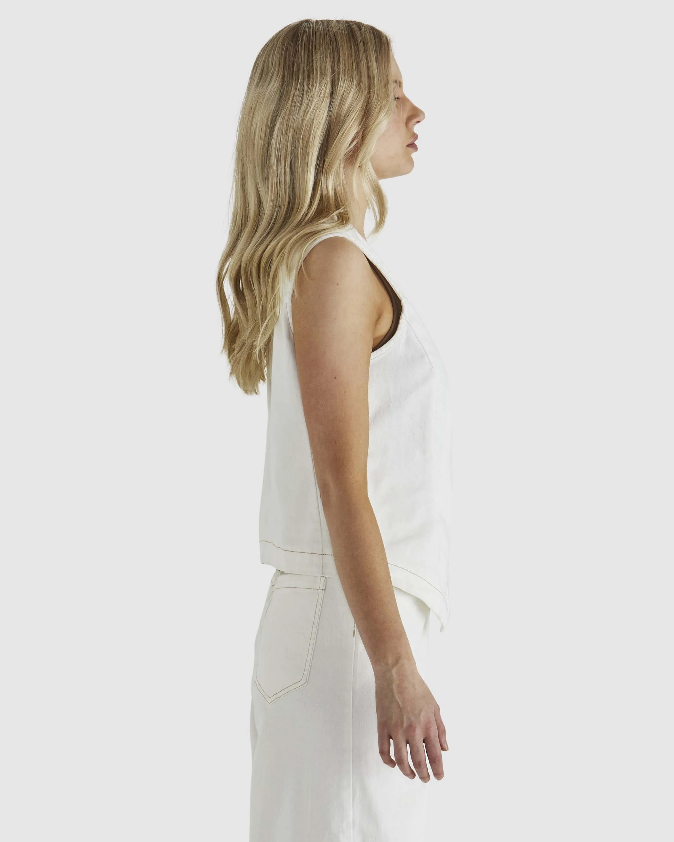 Marza Denim Vest Bone Wash