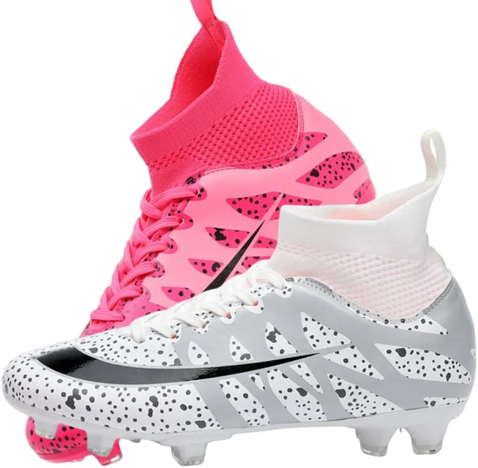 Maylrvjv Men's High-Top Soccer Shoes Big Kids Football Boots Breathable Lightweight Outdoor Indoor Professional Training Sneakers
