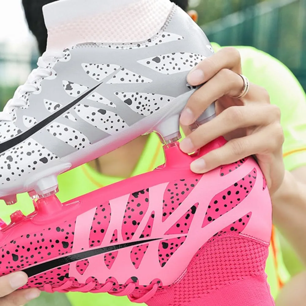 Maylrvjv Men's High-Top Soccer Shoes Big Kids Football Boots Breathable Lightweight Outdoor Indoor Professional Training Sneakers