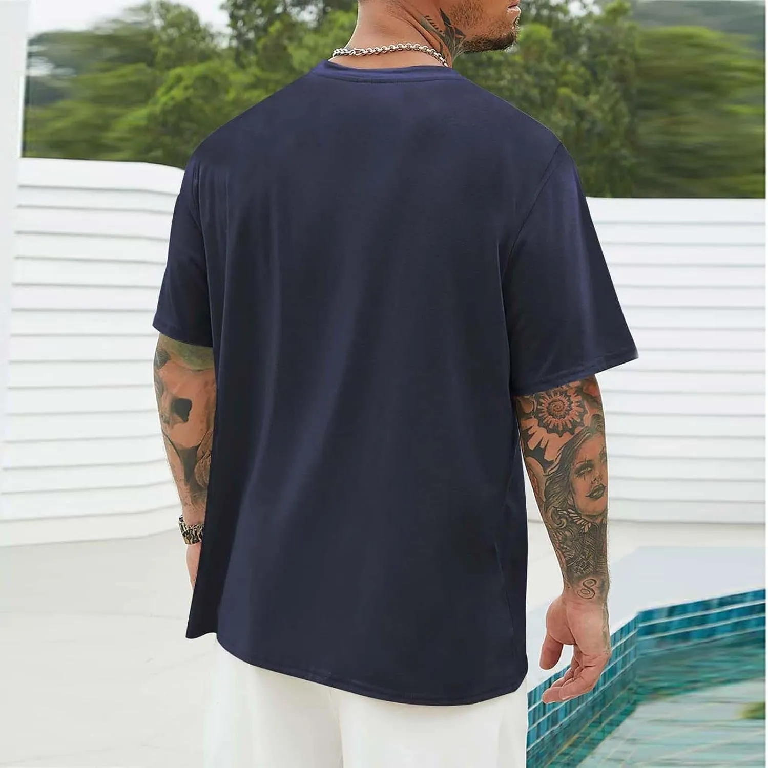 Men Comfy Tees Palm Tree Graphic Tunic Tops Simple Basic Oversized Fit Soft Short Sleeve Blouse TShirts for Daily
