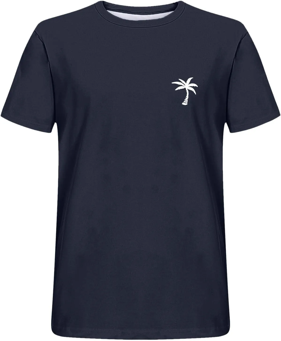Men Comfy Tees Palm Tree Graphic Tunic Tops Simple Basic Oversized Fit Soft Short Sleeve Blouse TShirts for Daily
