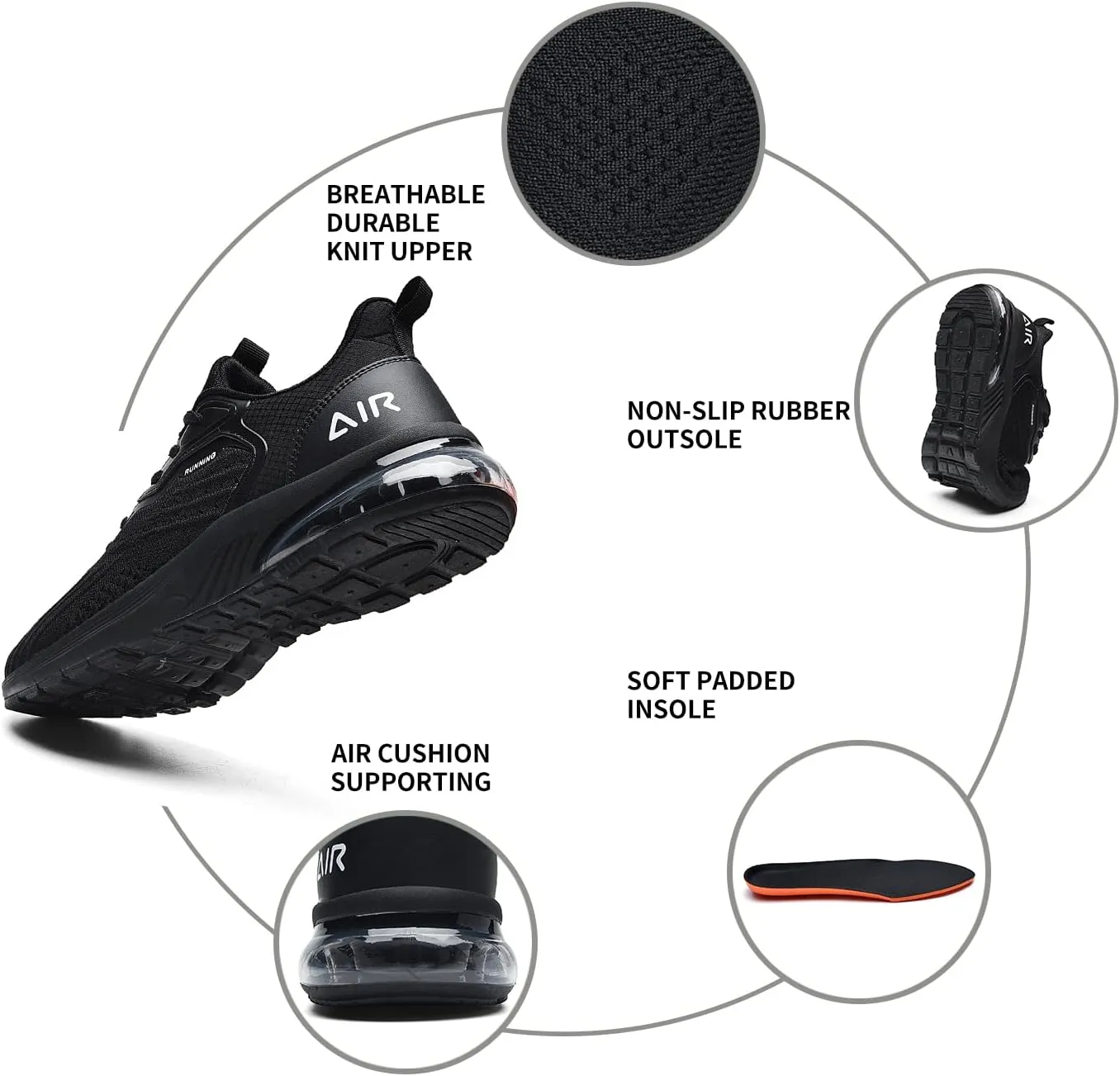 Mens Air Running Shoes Athletic Tennis Sneakers US 7.5-US 13