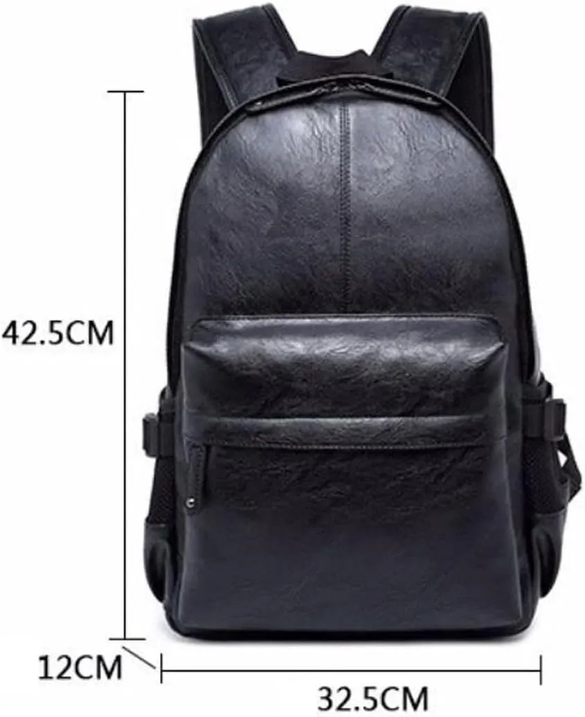 Mens Backpacks Genuine Leather Laptop Bags Briefcases Computers Bags Casual Daypack Luggage Travel Bags 16.7Inch(Brown)