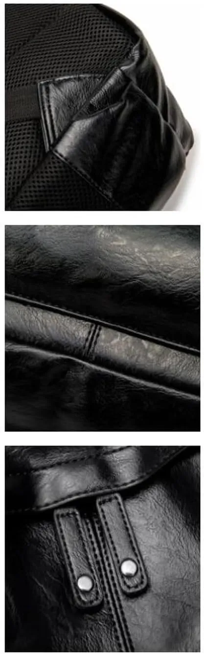 Mens Backpacks Genuine Leather Laptop Bags Briefcases Computers Bags Casual Daypack Luggage Travel Bags 16.7Inch(Brown)