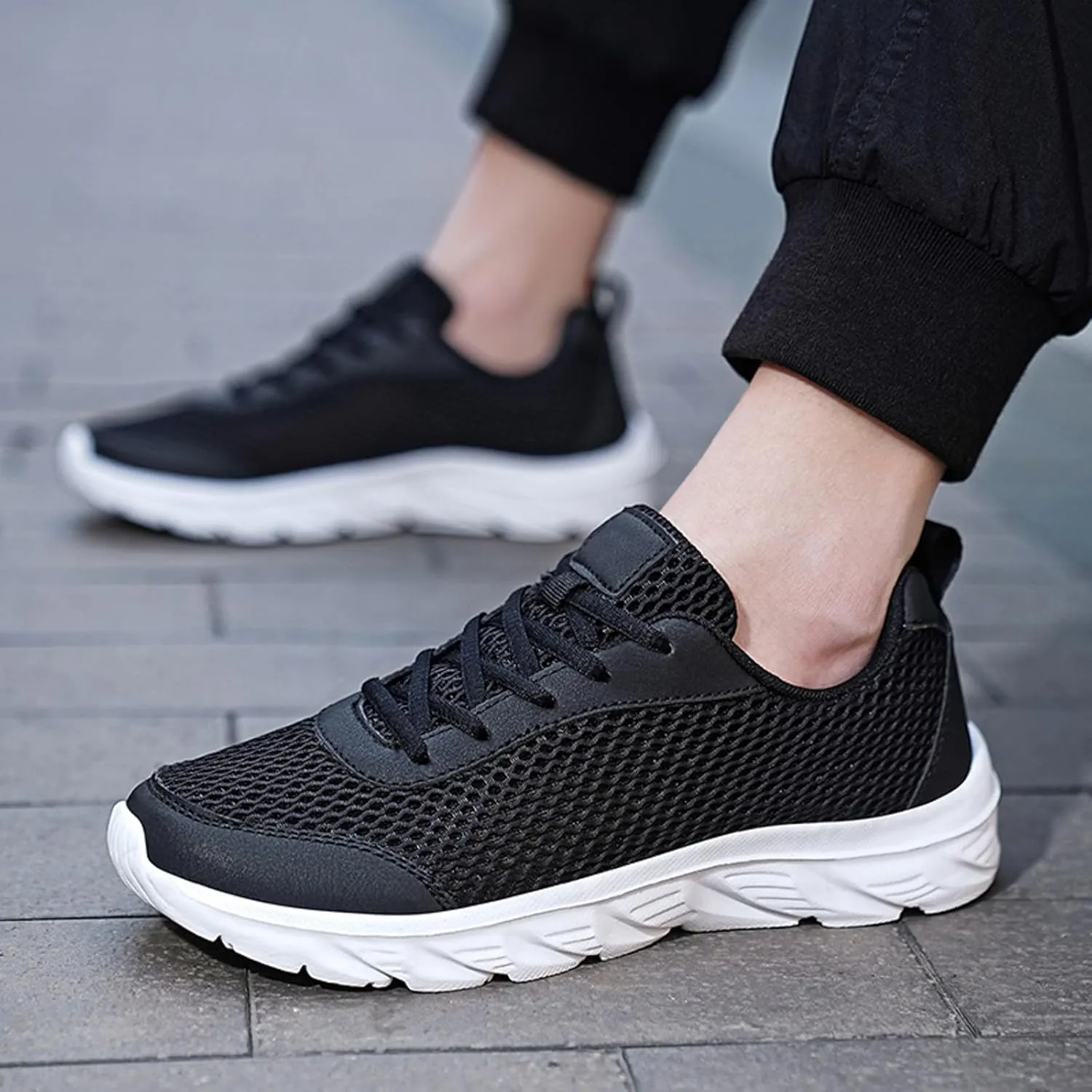 Men's Business Casual Shoes Lightweight Breathable Walking Shoe Gym Tennis Casual Soft Flat Soled Walking Shoes