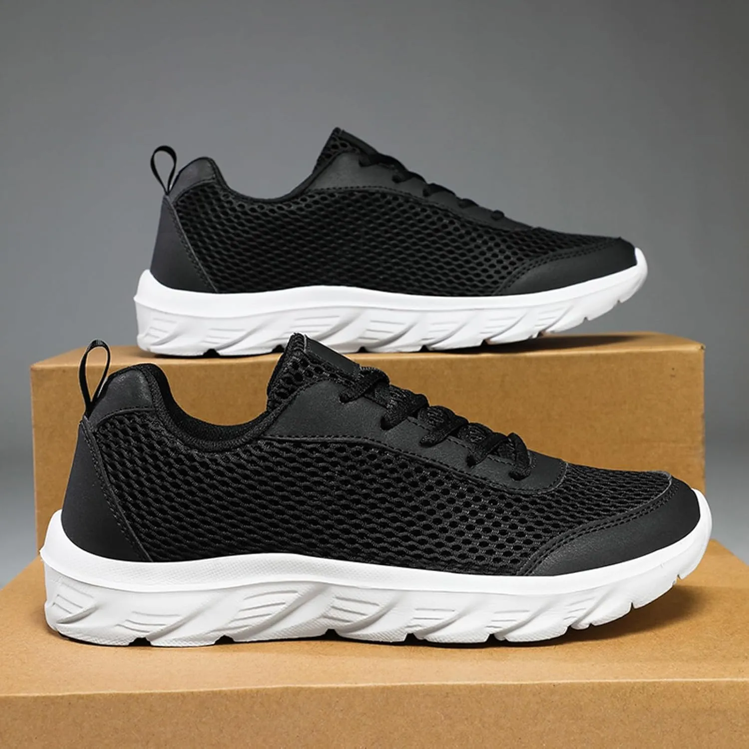 Men's Business Casual Shoes Lightweight Breathable Walking Shoe Gym Tennis Casual Soft Flat Soled Walking Shoes