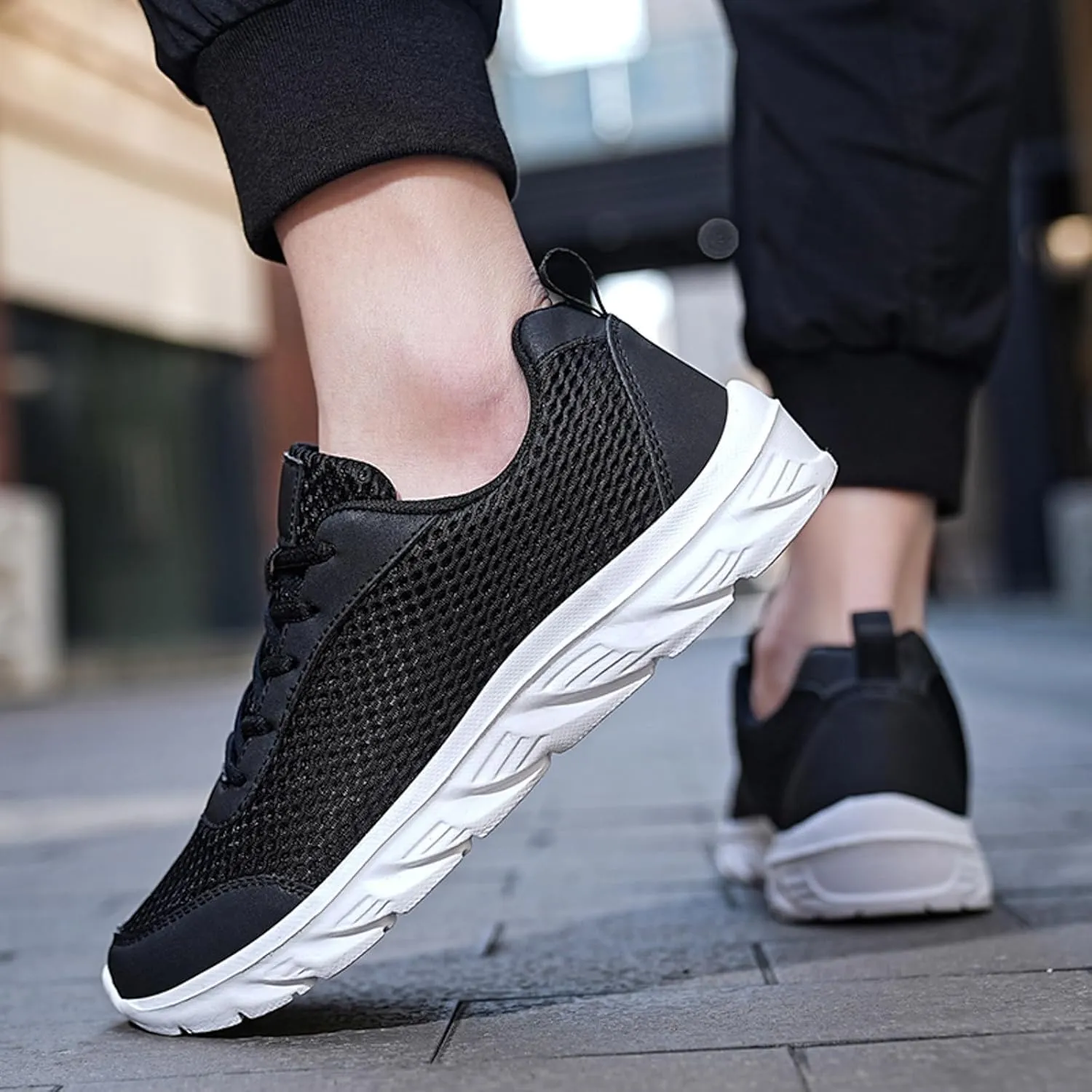 Men's Business Casual Shoes Lightweight Breathable Walking Shoe Gym Tennis Casual Soft Flat Soled Walking Shoes
