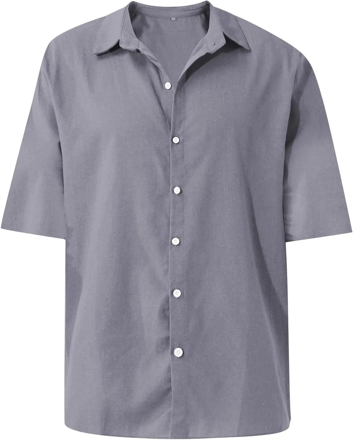 Men's Button Down Shirts Solid Color Hawaiian Beach Shirt Short Sleeve Summer Dress Tops Casual Shirts, M-4XL