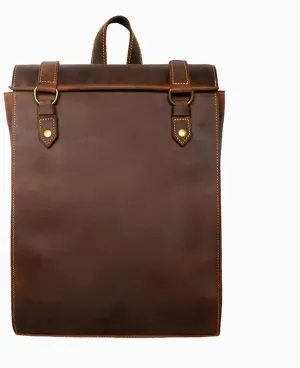 Mens Casual Daypack Backpacks Briefcases Travel Bags Luggage Travel Gear Leather Laptop Backpacks (Color : Brown)