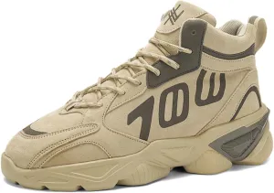 Mens Fashion Lace-Up Platform Sneakers Mid-Top Non Slip Round Toe Casual Chunky Shoes for Gym Sports Tennis Jogging Running Walking