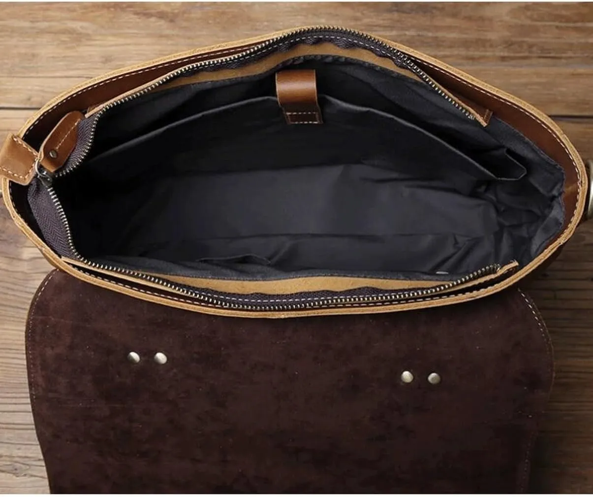 Mens Handbags Briefcases Messenger Shoulder Bags Genuine Leather Crossbody Bags Laptop Bags 13.8Inch