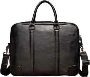 Mens Handbags Briefcases Messenger Shoulder Bags Genuine Leather Crossbody Bags Laptop Bags 15.7Inch