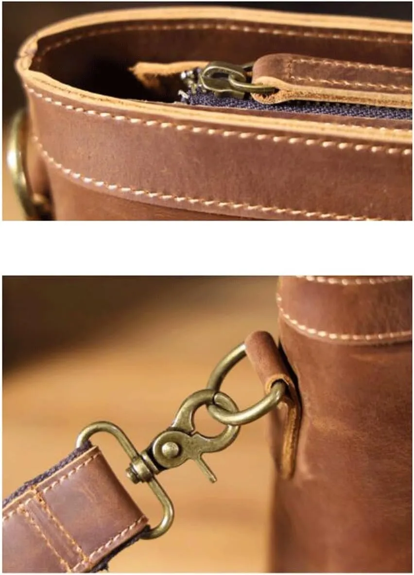 Mens Handbags Briefcases Messenger Shoulder Bags Genuine Leather Crossbody Bags Laptop Bags Computers Bags 16.1Inch