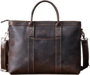 Mens Handbags Briefcases Messenger Shoulder Bags Genuine Leather Crossbody Bags Laptop Bags Computers Bags 16.1Inch