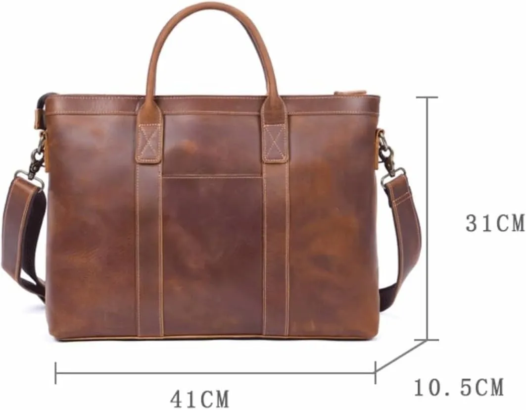 Mens Handbags Briefcases Messenger Shoulder Bags Genuine Leather Crossbody Bags Laptop Bags Computers Bags 16.1Inch