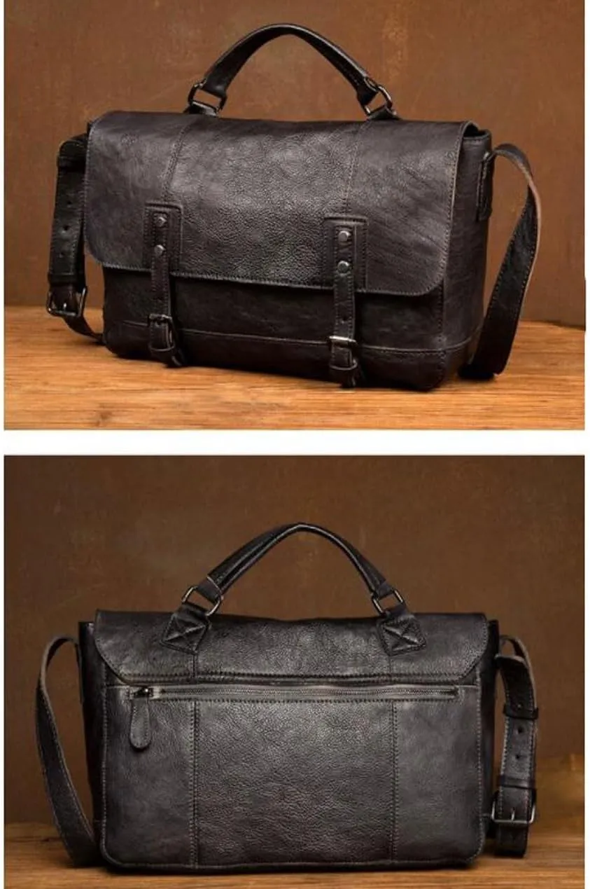 Mens Handbags Briefcases Messenger Shoulder Bags Genuine Leather Crossbody Bags Laptop Bags Travel Bags 15Inch