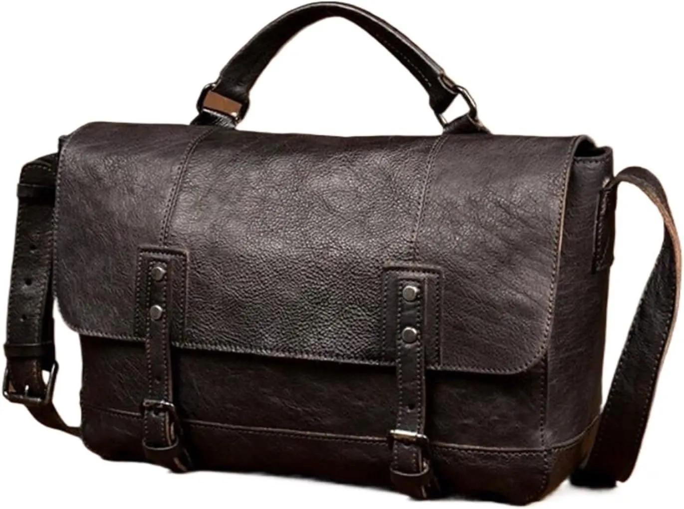 Mens Handbags Briefcases Messenger Shoulder Bags Genuine Leather Crossbody Bags Laptop Bags Travel Bags 15Inch